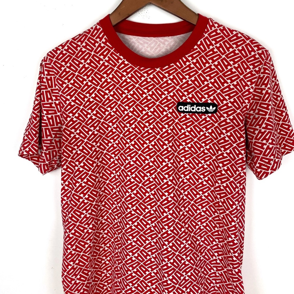 Adidas Men’s T-Shirt Small Red and White